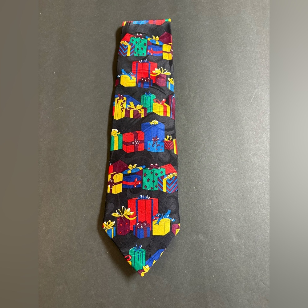 Noel multi color silk Christmas gift tie